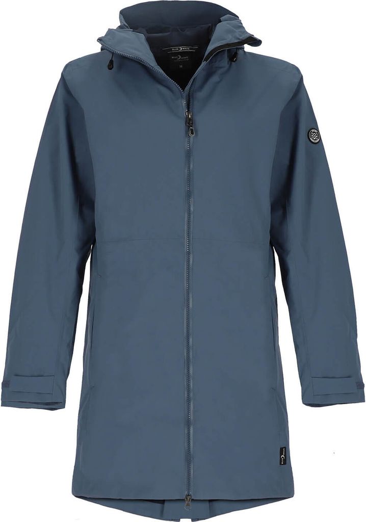 Blue Wave Damen Funktionsparka Nicci mit verstellbarer Kapuze - Funktionsjacke wasserdicht, winddicht, atmungsaktiv in Steel Blue Größe 40
