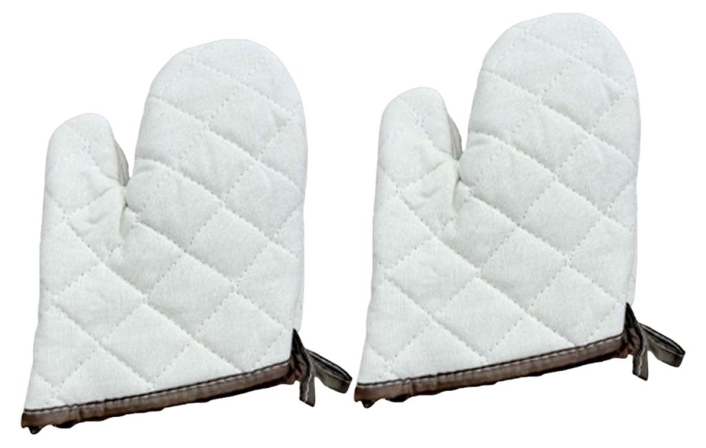 2 Stück dicke Baumwoll-Ofenhandschuhe, hitzebeständige Backhandschuhe für Mikrowelle und Grill, rutschfest, maschinenwaschbar, unverzichtbares K...