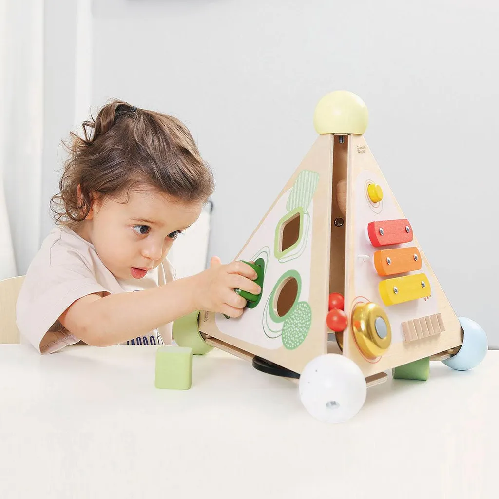 Boîte d'activités bois Pyramide - Éveil de la motricité fine pour enfant