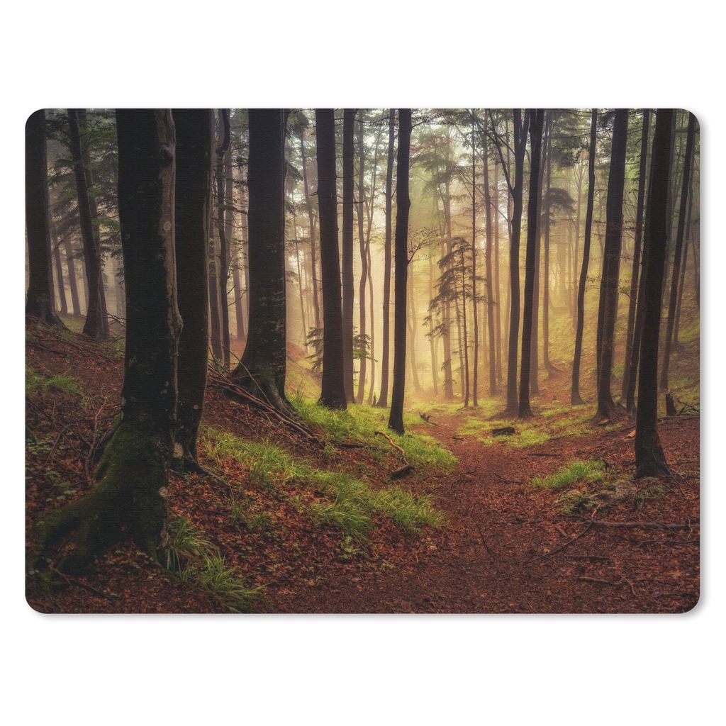 MuchoWow Mauspad Mousepad Bäume - Natur - Wald 40x30 cm - Mousepads - Maus Mat - Pad - Mausunterlage - Anti Rutsch
