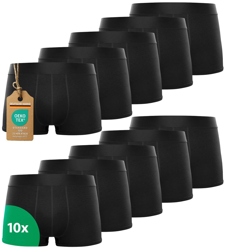 Kemes Boxershorts Herren Größe XXXL 10 Pack Baumwolle schwarz Unterhosen atmungsaktiv Unterwäsche Herren