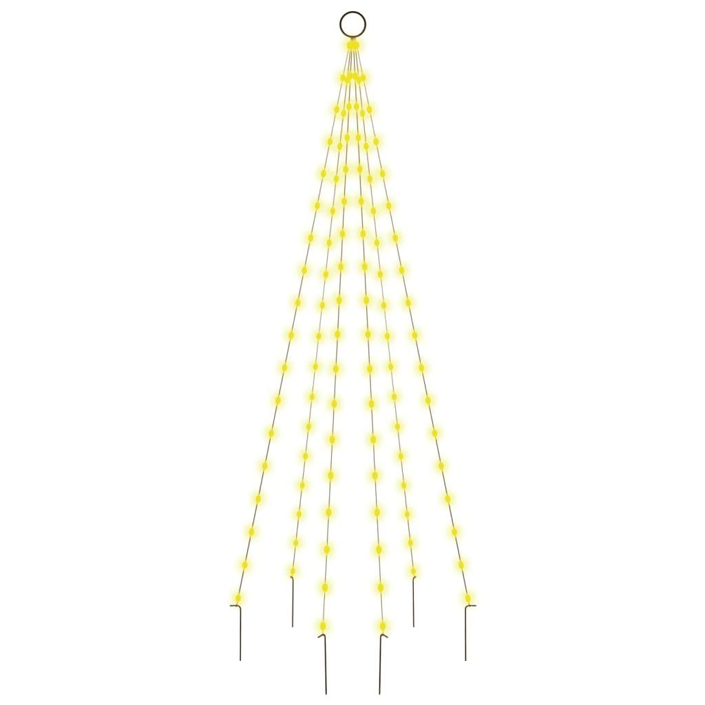 vidaXL LED-Weihnachtsbaum für Fahnenmast Warmweiß 108 LEDs 180 cm