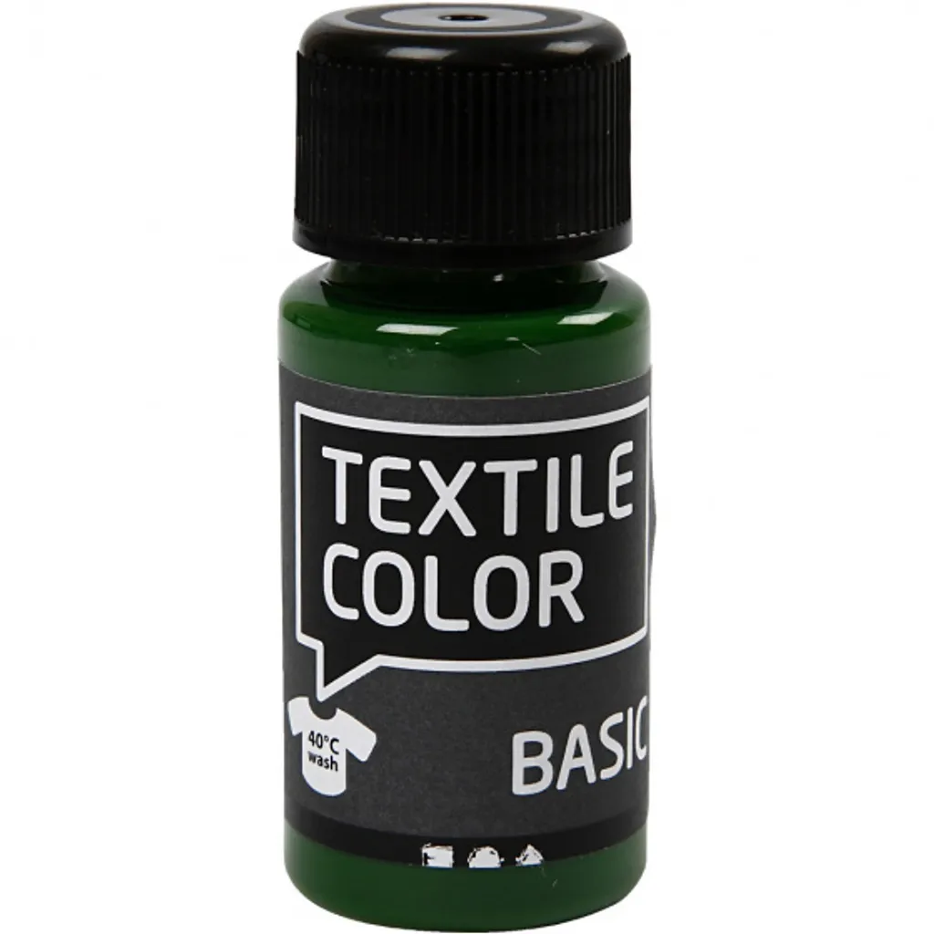 Peinture textile Basic 50 ml vert olive pour customisation créative