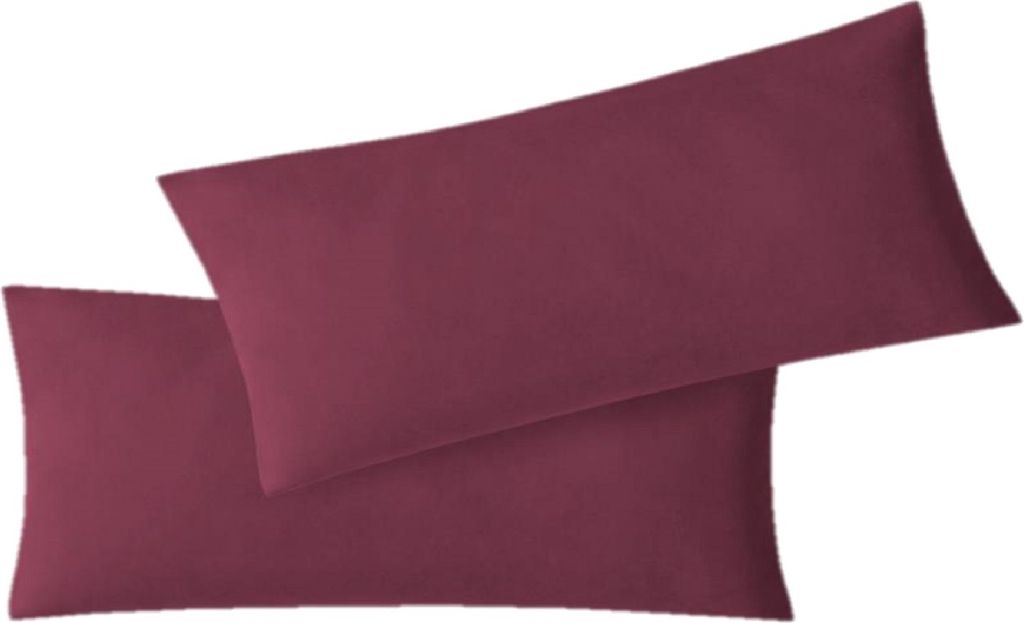Kissenbezug Hülle Doppelpack mit Reißverschluss 40 x 60 cm Jersey Bordeaux