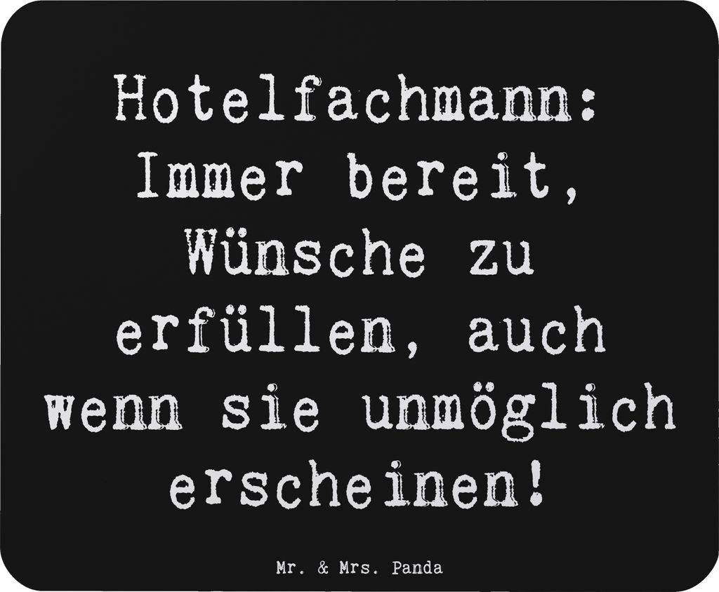 Mr. & Mrs. Panda Mauspad Spruch Hotelfachmann Zauber - Schwarz - Geschenk, Mousepad, Beruf, Berufsliebe, Hotelprofi, Kommunikation, Mouse Pad, comp...