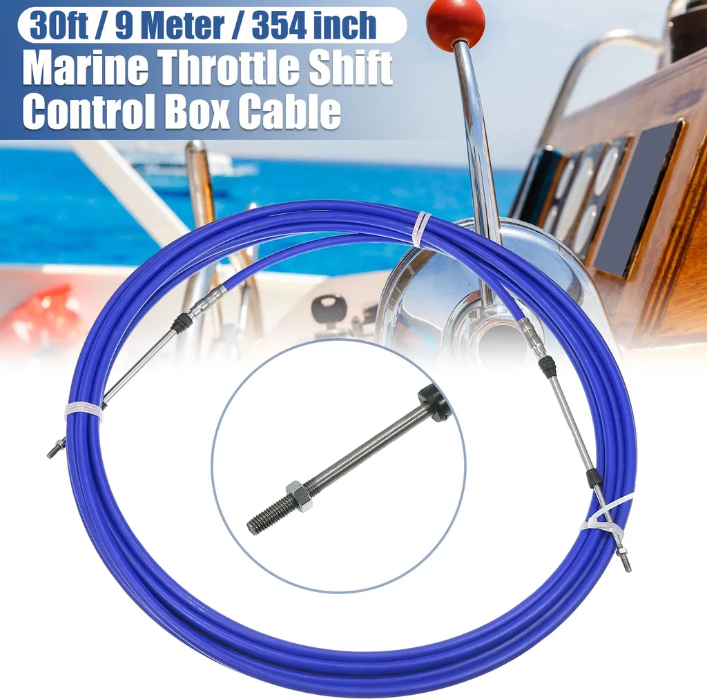 Câble de Commande de Gaz 30ft 354 Pouces pour Boîte de Vitesse Bleu 1pcs