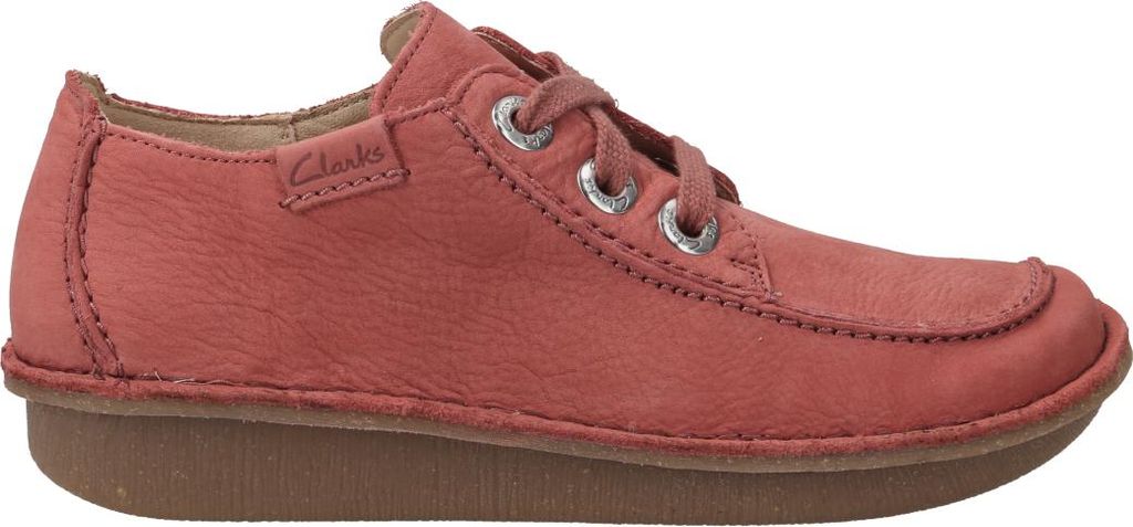 Clarks Schnürschuhe Funny Dream, Rauleder, Rot, Damen