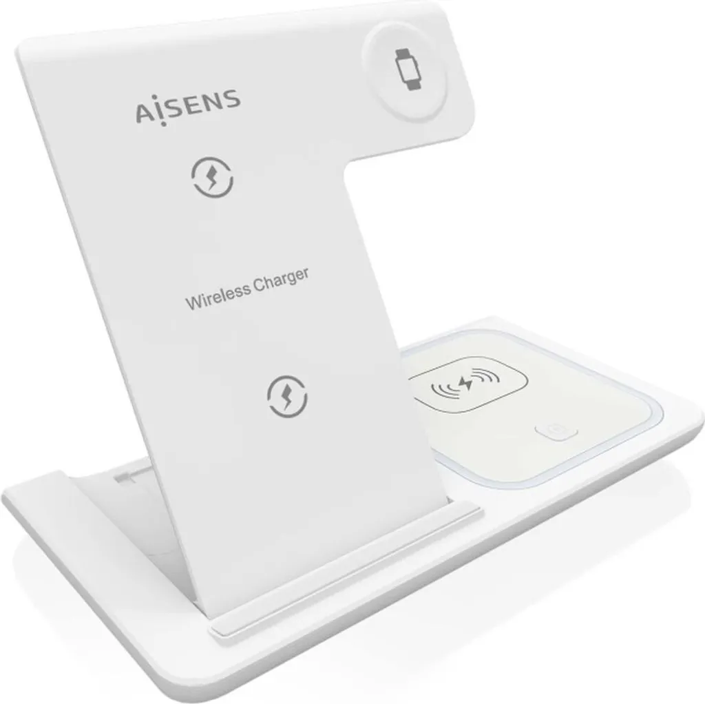 Caricatore Wireless Aisens ASCH-15W3WC044-W 3-in-1 15W Bianco Qi