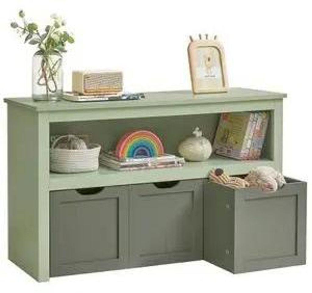 Kinderregal - Spielzeugregal mit Rollen - Maße 102×30×60 cm - Rosa