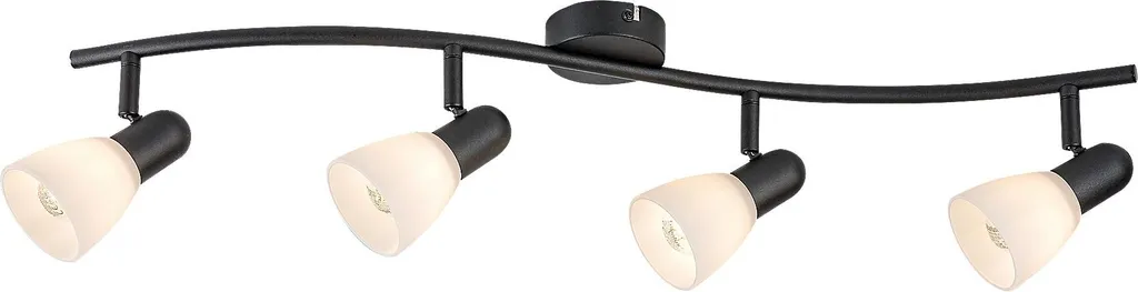 Plafonnier design 4 bras noir Soma Rabalux 73094 métal finition mate E14
