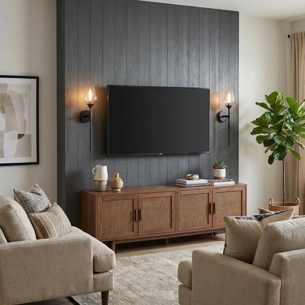 Applique Moderna Nero E14 Vetro - Lampada Muro Interno 12x61cm - 9