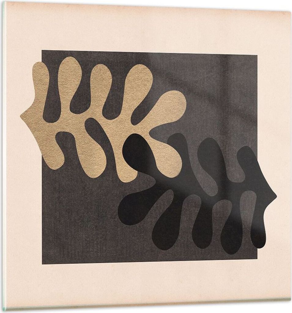 Bilder auf glas - Einteilig - Blätter Form Figur - 60x60cm - Glasbilder - Wandbilder - Bilder - zum Aufhängen bereit - Wanddekoration aus Glas - ...