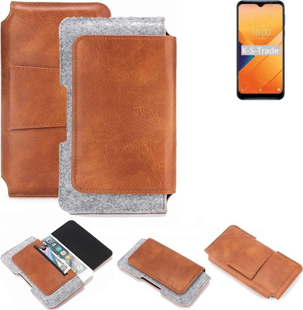 K-S-Trade Handyhülle Schutzhülle kompatibel mit Wiko Y81 Gürteltasche Holster Gürtel Tasche Smartphone Tasche Handy Hülle Polyurethan+ Filz, b...