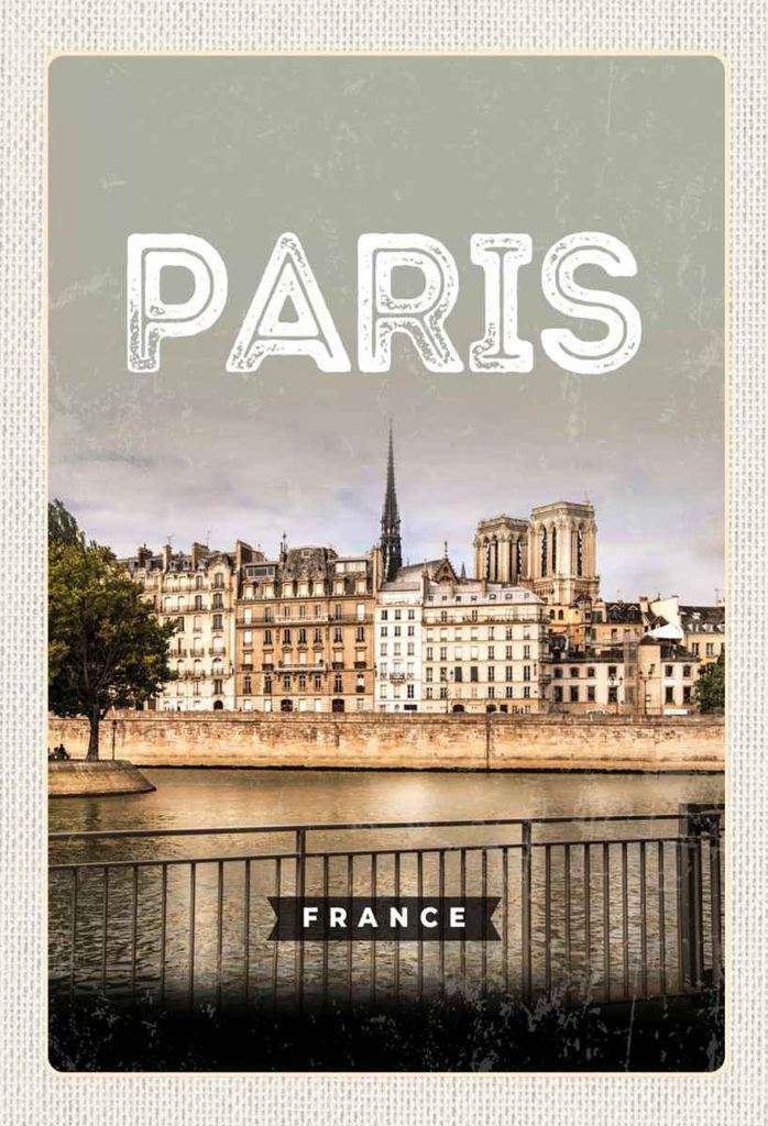 vianmo Holzschild 30x20 cm Paris Frankreich Architektur Produktbild 