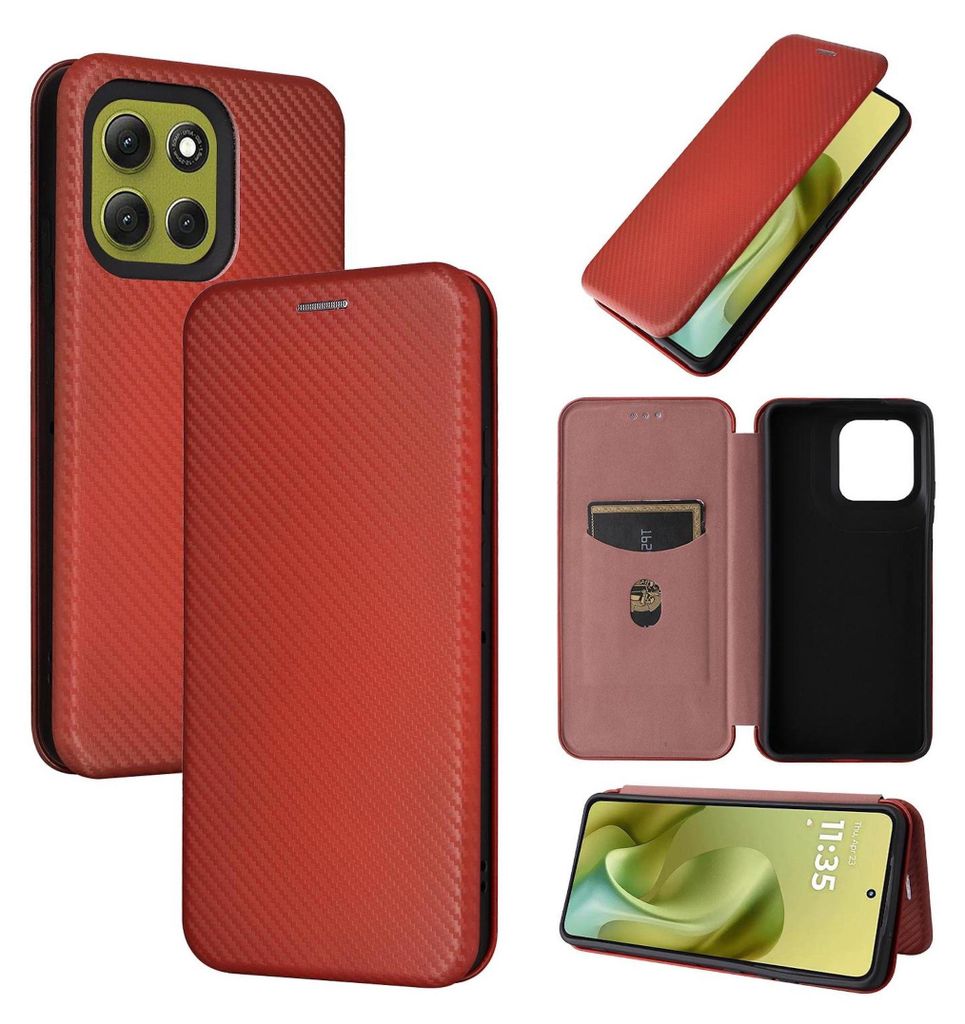 Für Motorola Moto G86 5G Carbon Faser Hybrid Kunstleder Produktbild 