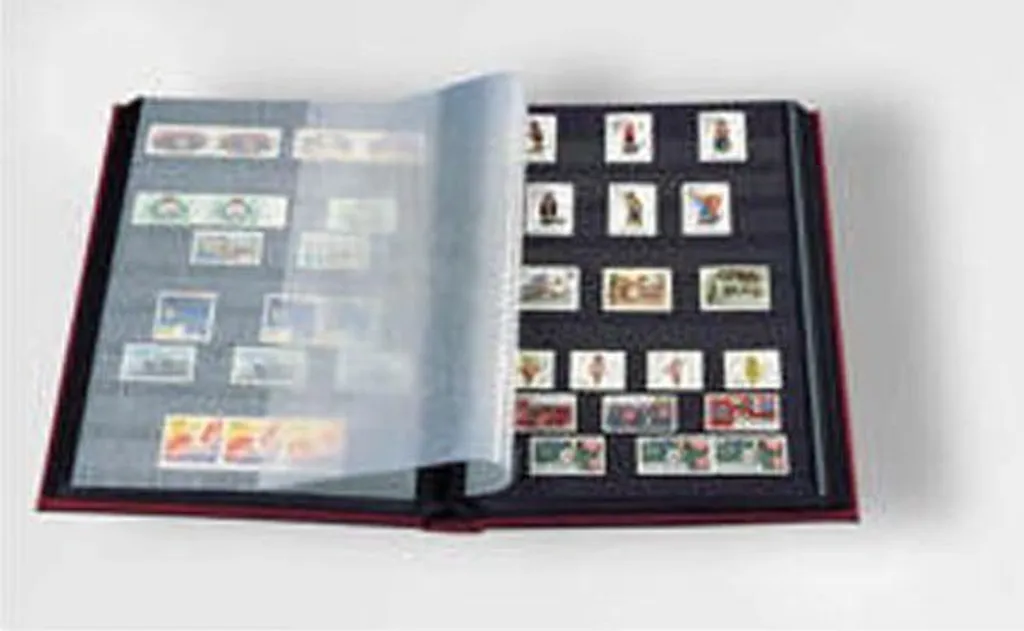 Classeur philatélique grand format A4 64 pages noires album de tri bleu