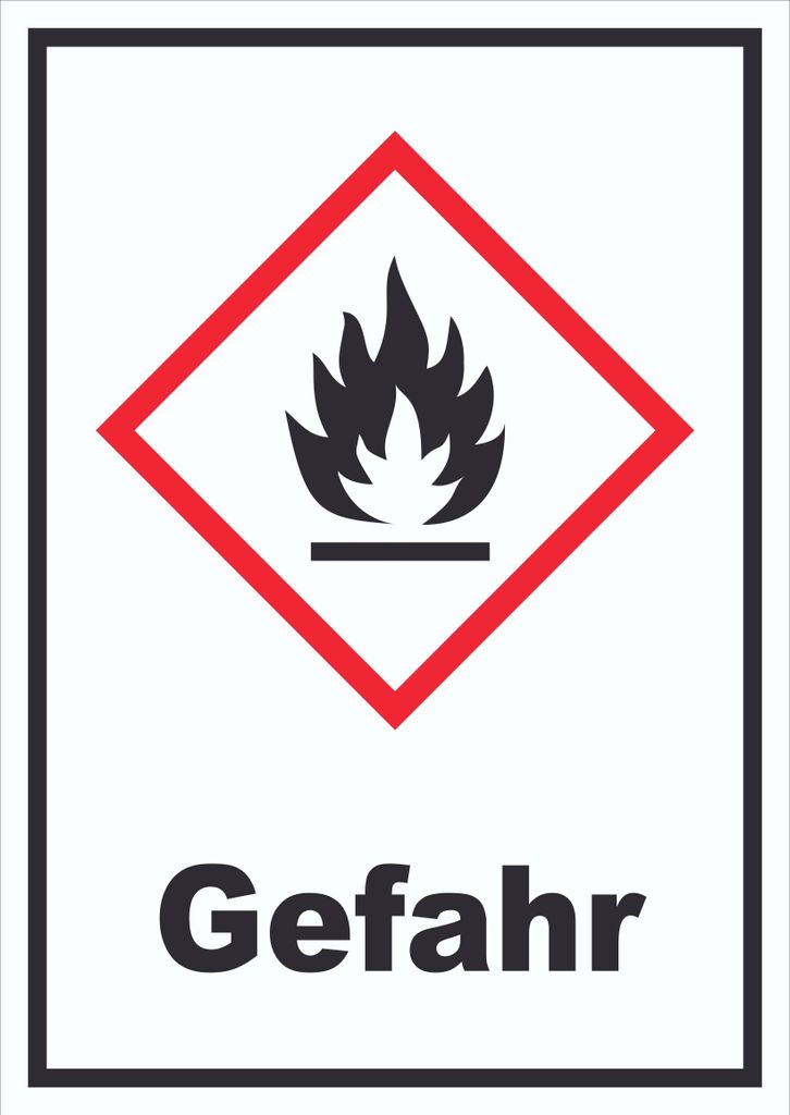 Schild Entzündbare Stoffe Gefahr Flamme hochkant A0 (841x1189mm)