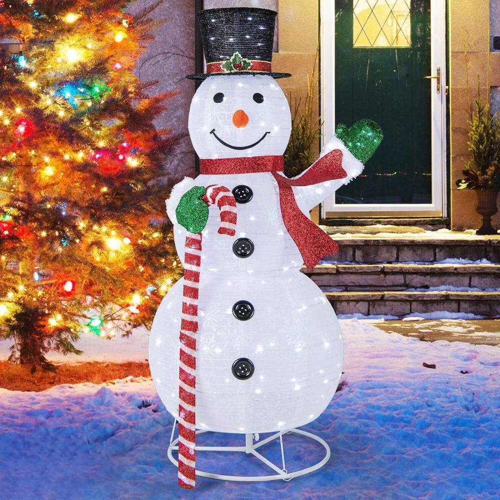 COSTWAY Bonhomme de neige LED 150 cm, décoration de Noël Image du produit 