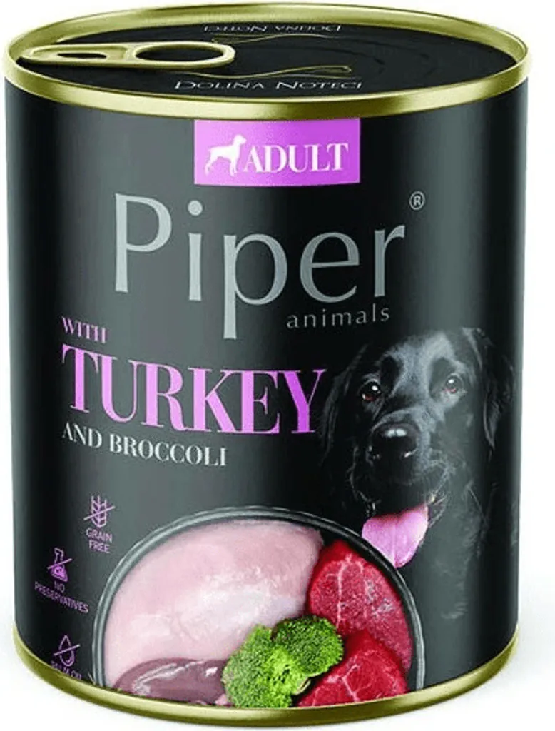 Piper Dinde Brocoli 800g : Solution pour Chien Difficile à Digestion Sensible