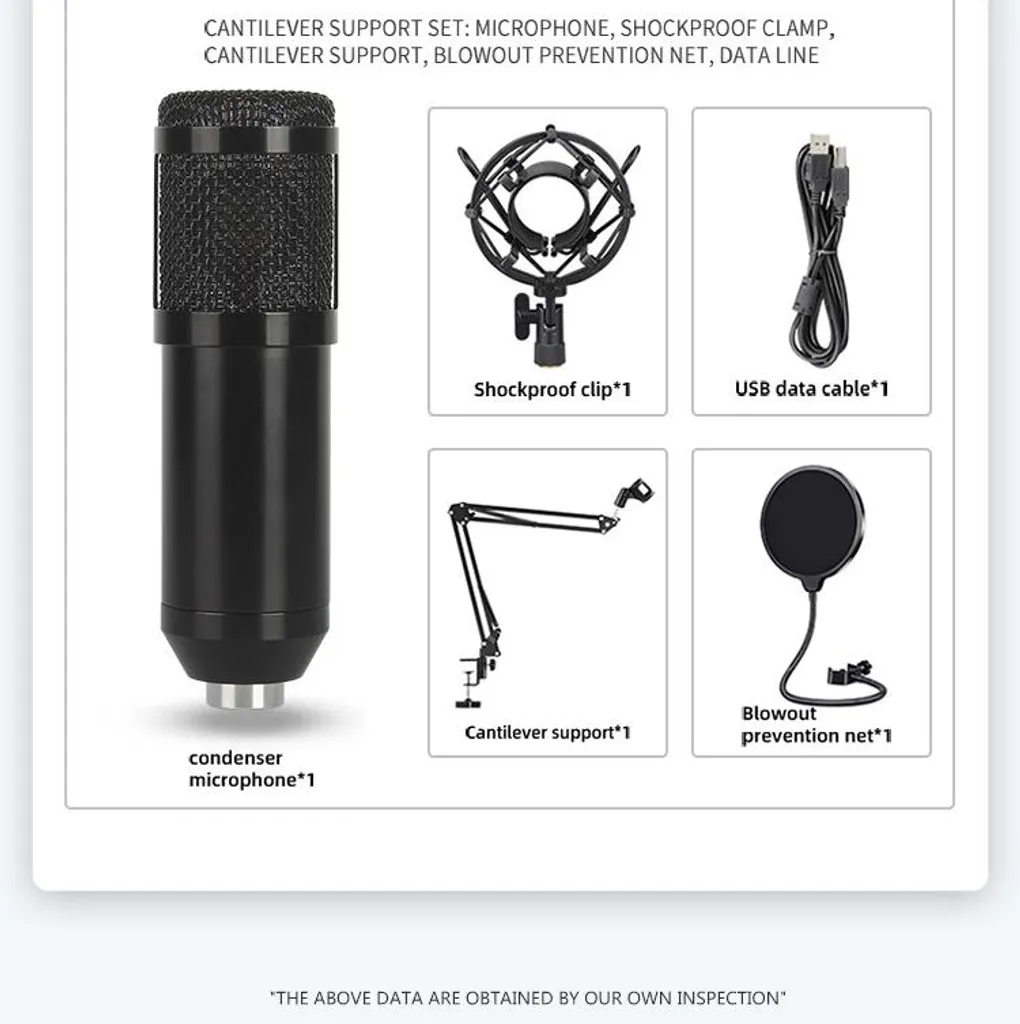 Microphone USB de Bureau pour PC - Micro à Condensateur INF Noir Studio - 3