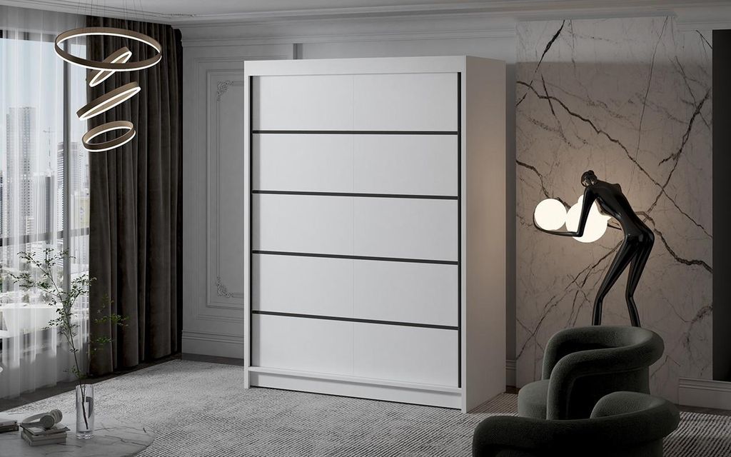 Zweitüriger Kleiderschrank NICA – Breite 150 cm, weiß