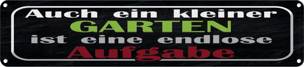 vianmo Blechschild 10x46 cm kleiner Garten endlose Aufgabe Geschenk