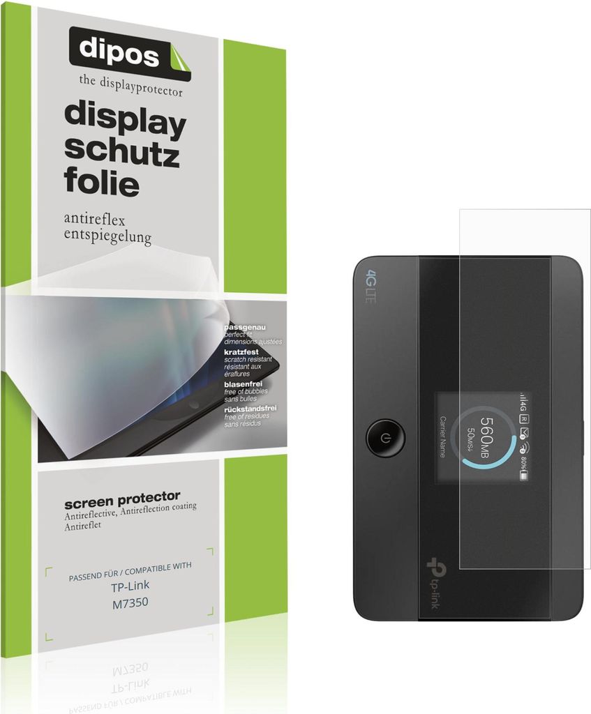 2x Schutzfolie für TP-Link M7350 matt Displayschutzfolie Folie Display Schutz dipos