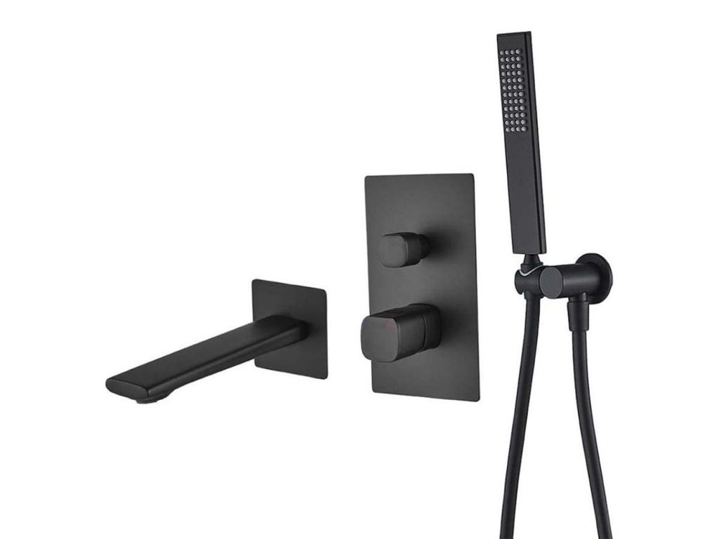GranMaster Unterputz-Wannenarmatur Schwarz Matt - Produktbild 