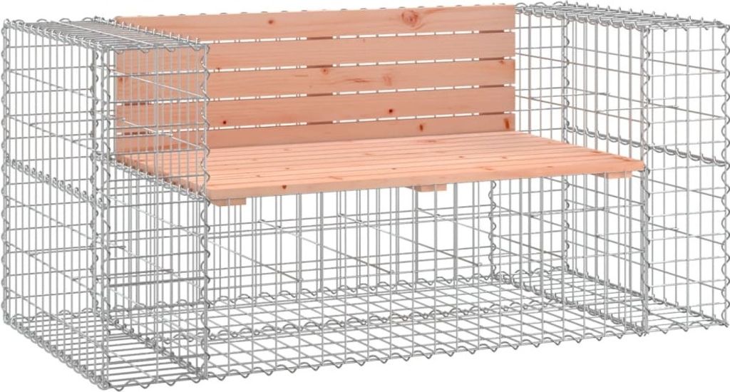 vidaXL Gartenbank aus Gabionen 143x71x65,5 cm Massivholz Douglasie