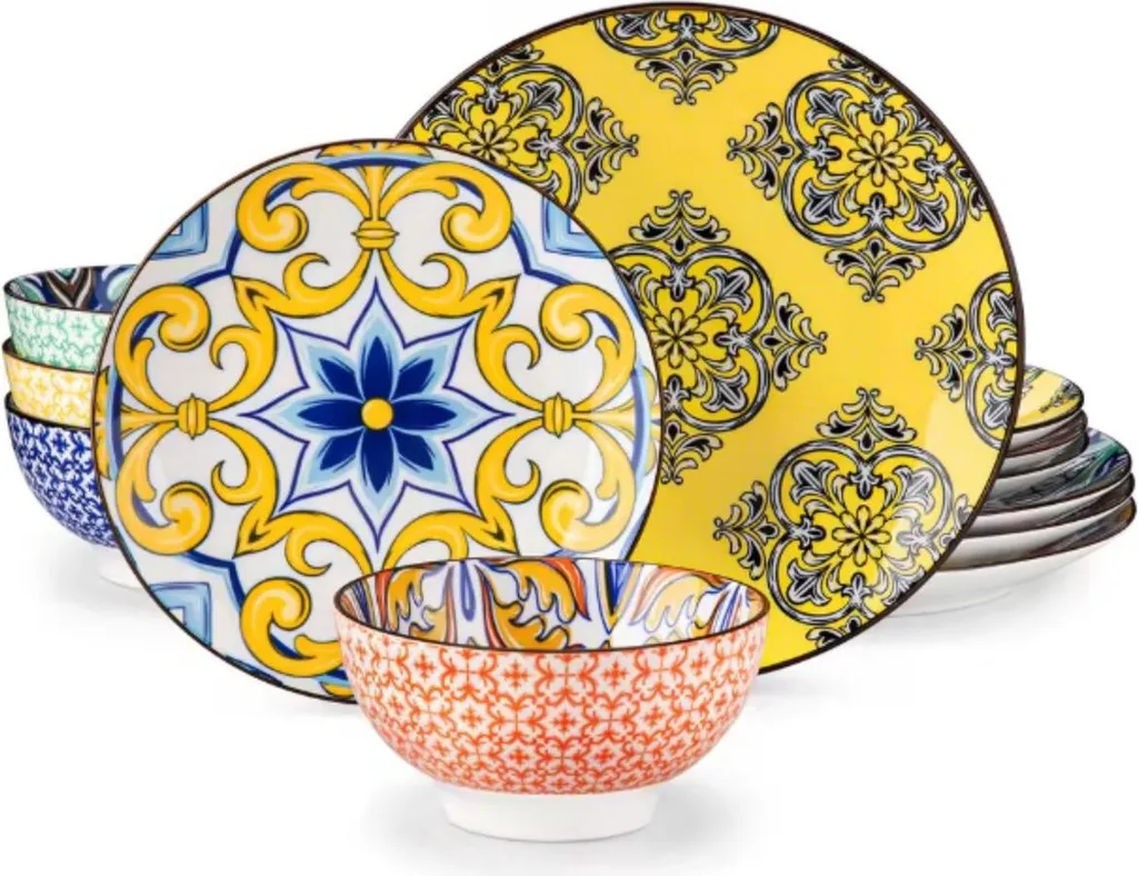 Set da portata Aurora Ventina - 24 pezzi - 6 persone - Mosaico - Servizi da tavola - Piatti da portata - Piatti fondi - Piatti da colazione - Piatti da portata - Piatti da cucina - Design - Stile da tavola