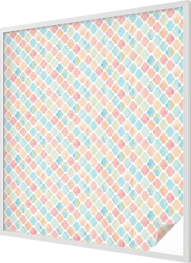 Buntglas Fensterfolie – 116x100 cm – Stained-Glass Design – blickdichte dekorative Sichtschutzfolie – selbstklebend, UV-Schutz – Bunte Aq...