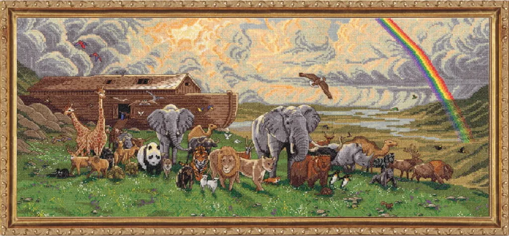 Kit broderie point de croix compté Un nouveau départ format 28x64cm