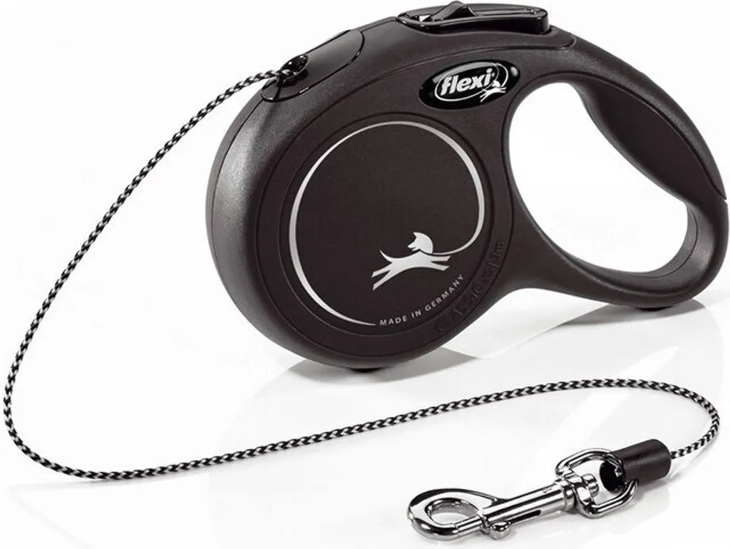 Flexi New Classic S 5m Nero - Guinzaglio Retrattile per Cani fino a 12kg