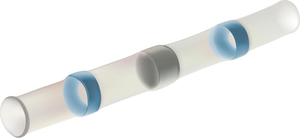 Lötverbinder mit Schrumpfschlauch isoliert, Farbe Kodierung DIN Querschnitt 2mm² - 4mm² blau, transparent - 1 Stück