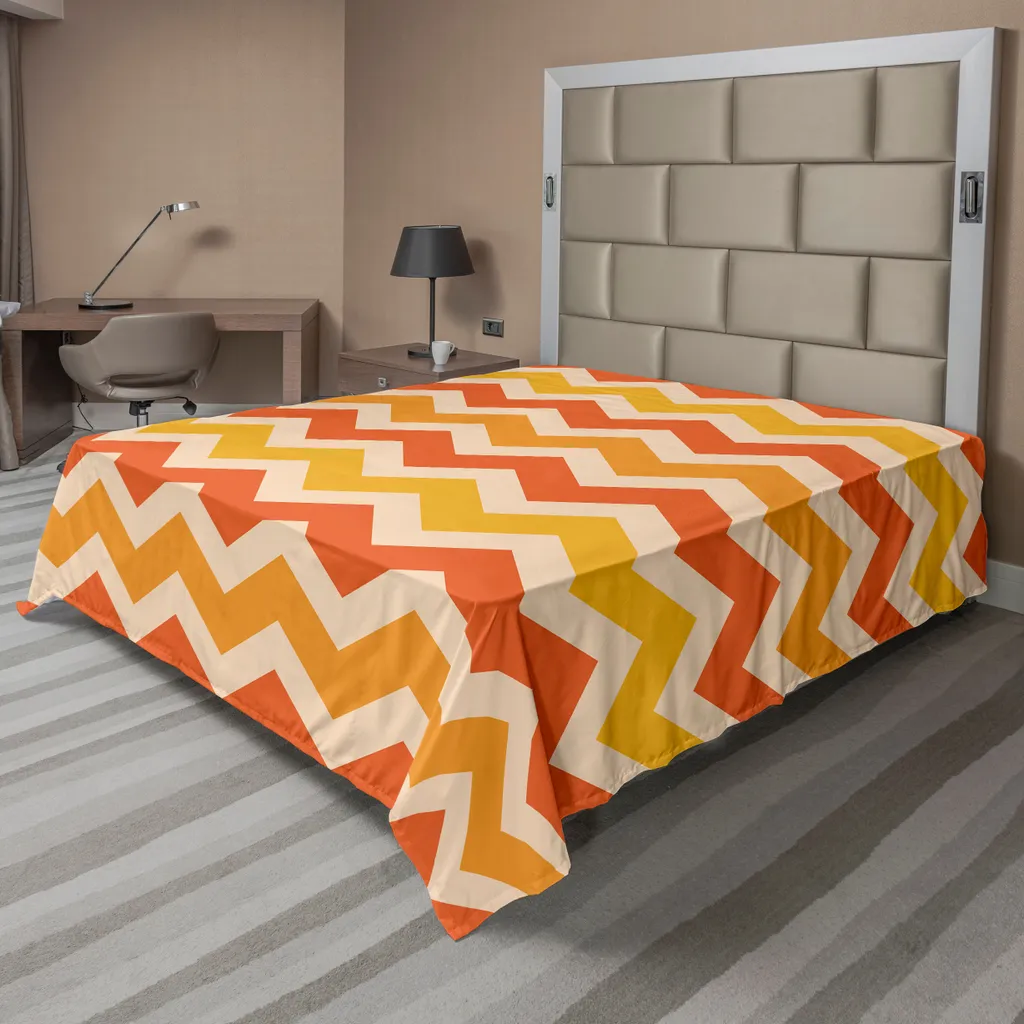 Lenzuolo Angolare 275x260 ABAKUHAUS - Geometrie Vintage Arancio