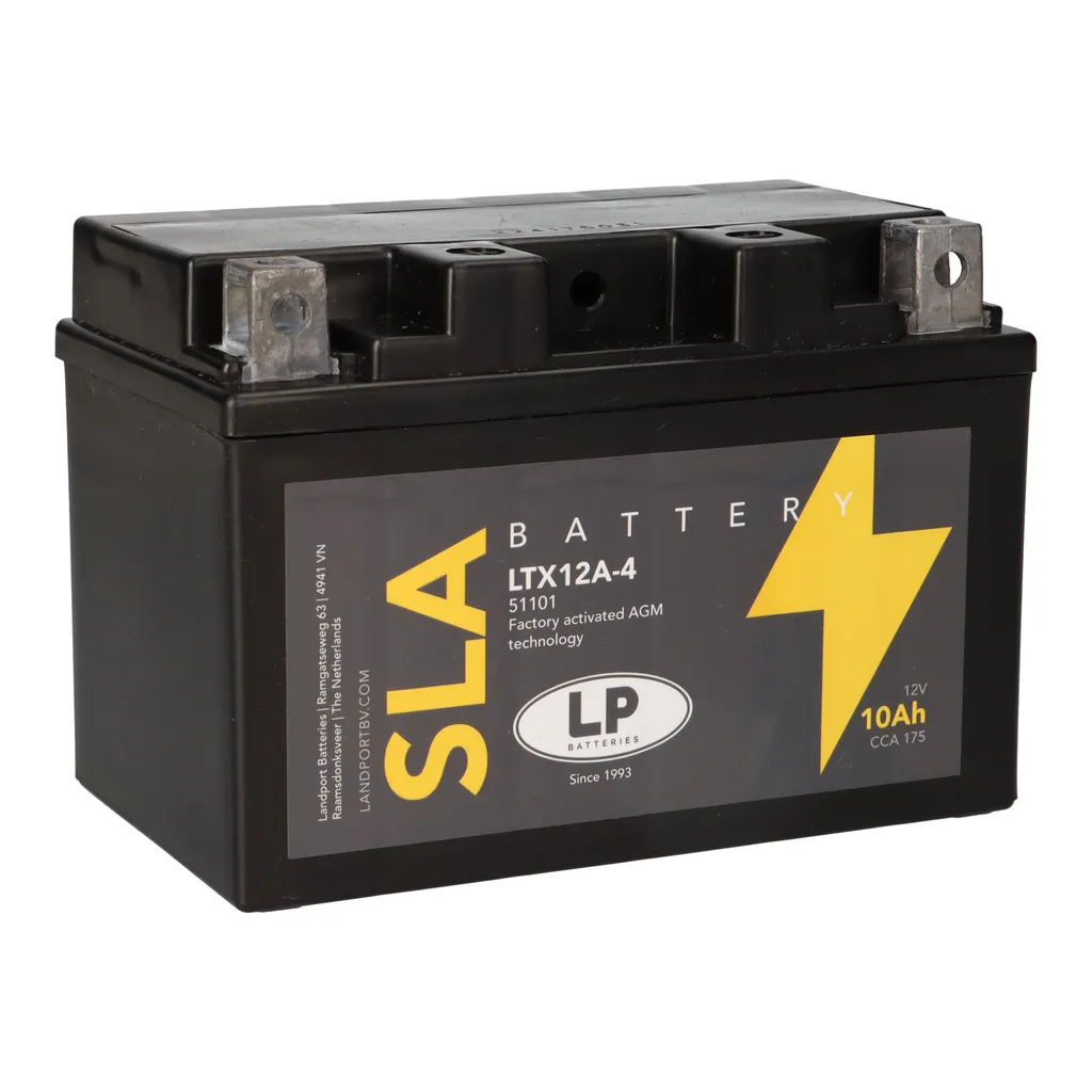 Batterie AGM SLA 12V 10Ah MS LTX12A-4 pour démarrage moto et scooter