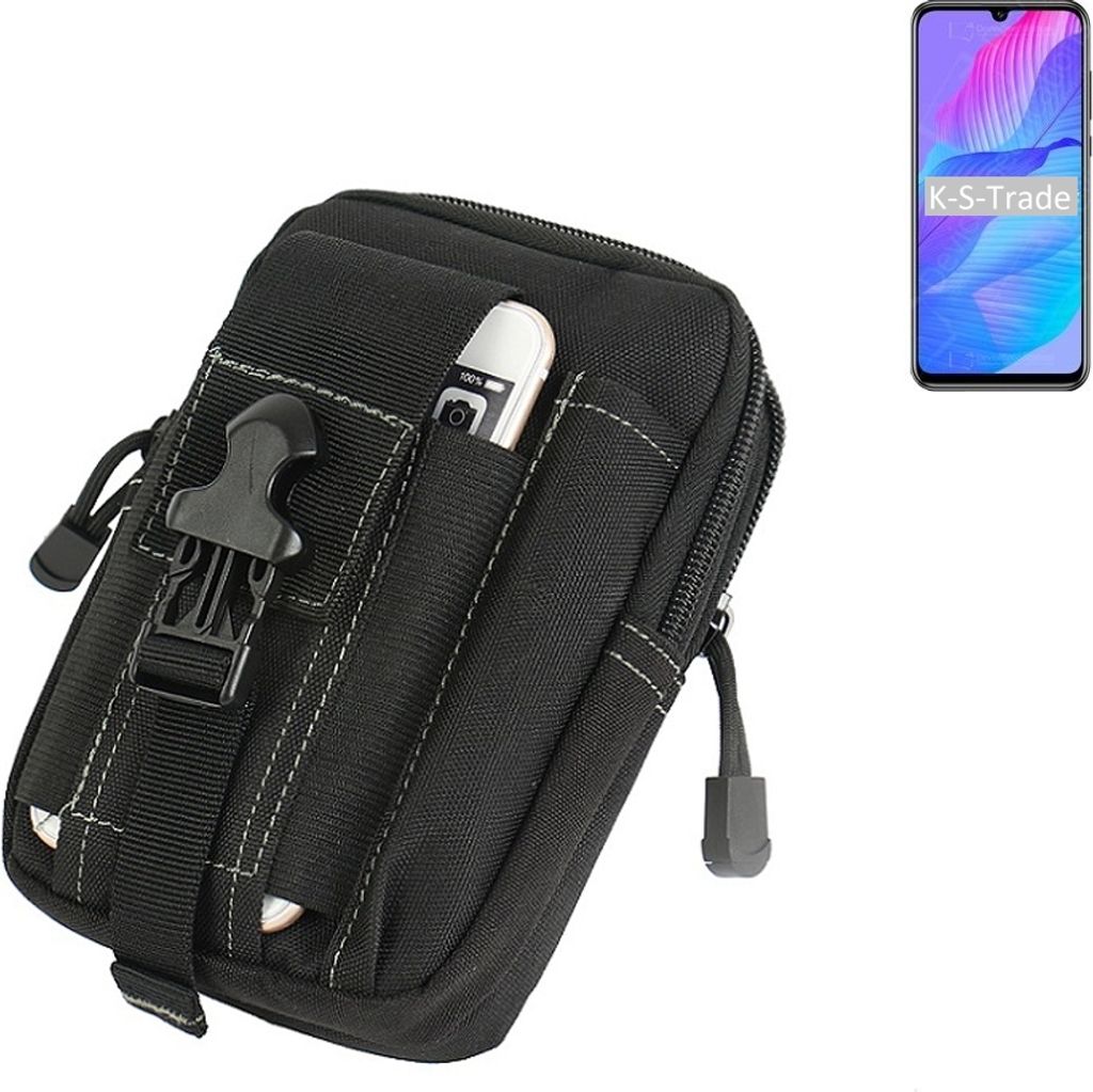 K-S-Trade Gürtel Tasche kompatibel mit Huawei P Smart S Gürteltasche Holster Schutz Hülle Handy Hülle Smartphone outdoor Handy-Hülle schwarz