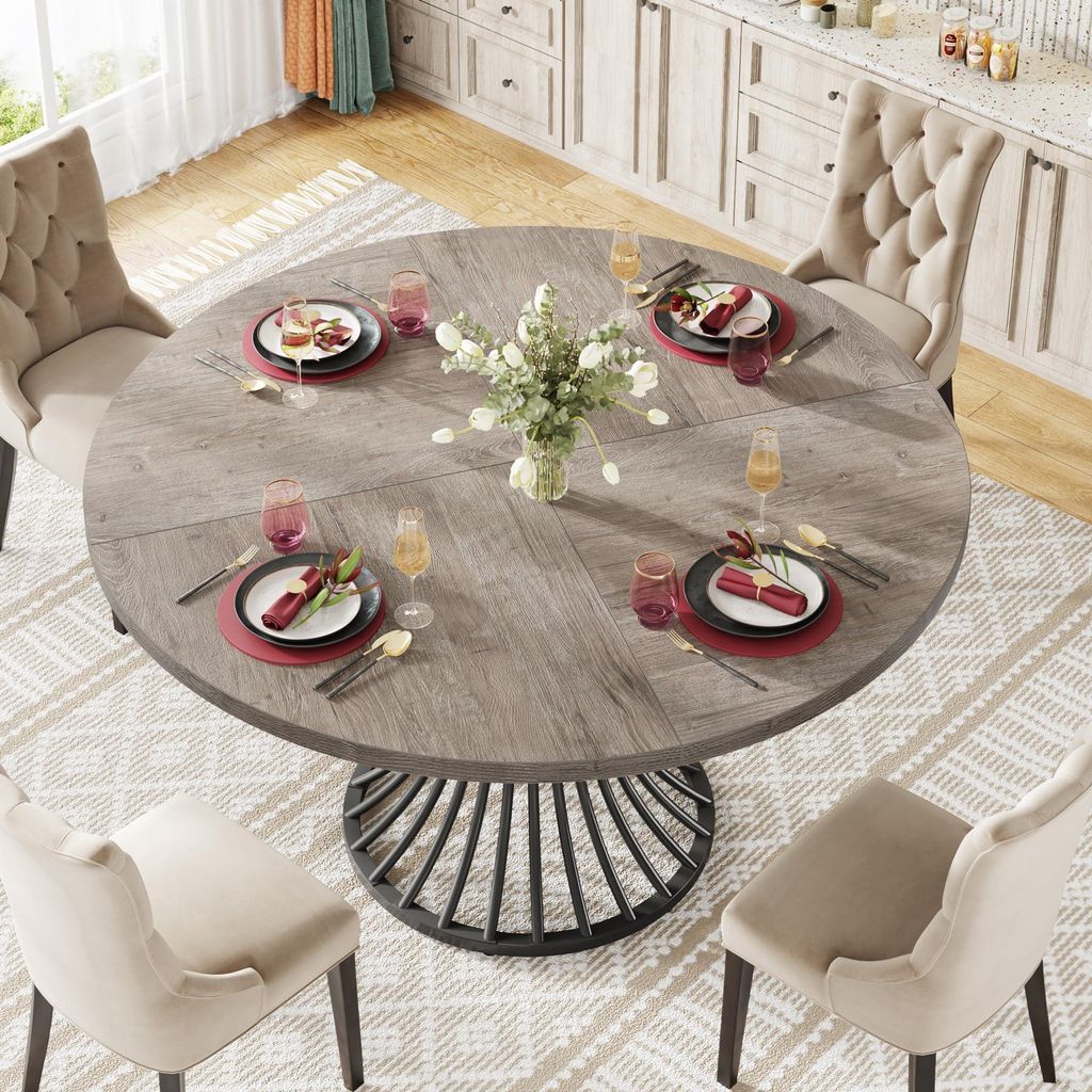 Tribesigns, okrúhly jedálenský stôl pre 4-6 osôb, priemer Obrázok produktu 
