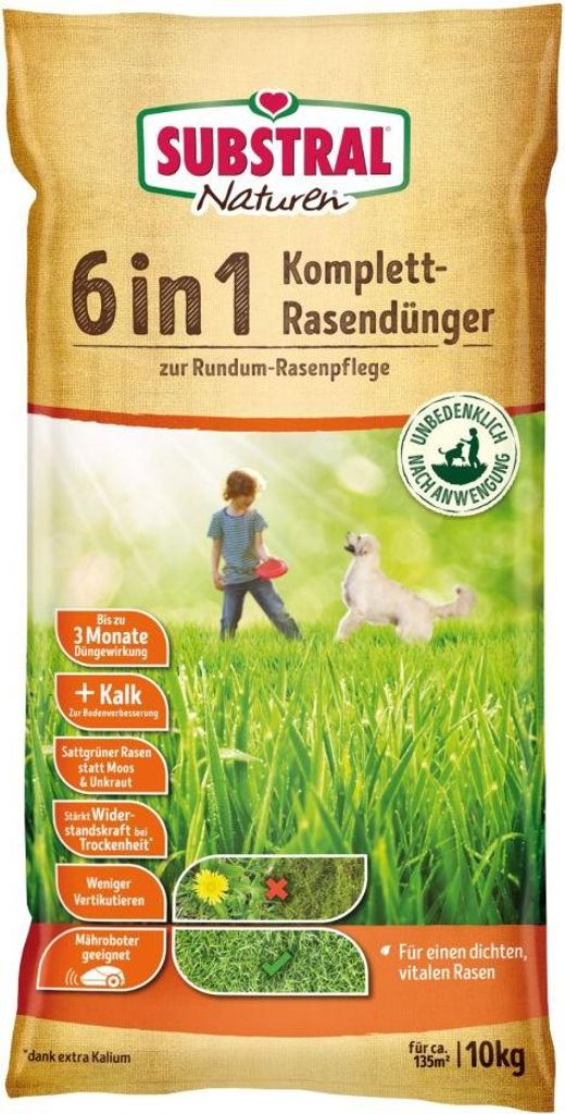 Substral Naturen 6 in 1 Komplett-Rasendünger für 133 m² 10 Produktbild 