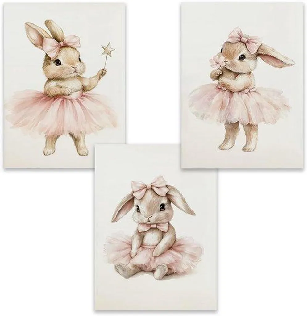 Lot affiches Lapin 30x40 cm : finissez la déco de la chambre de bébé