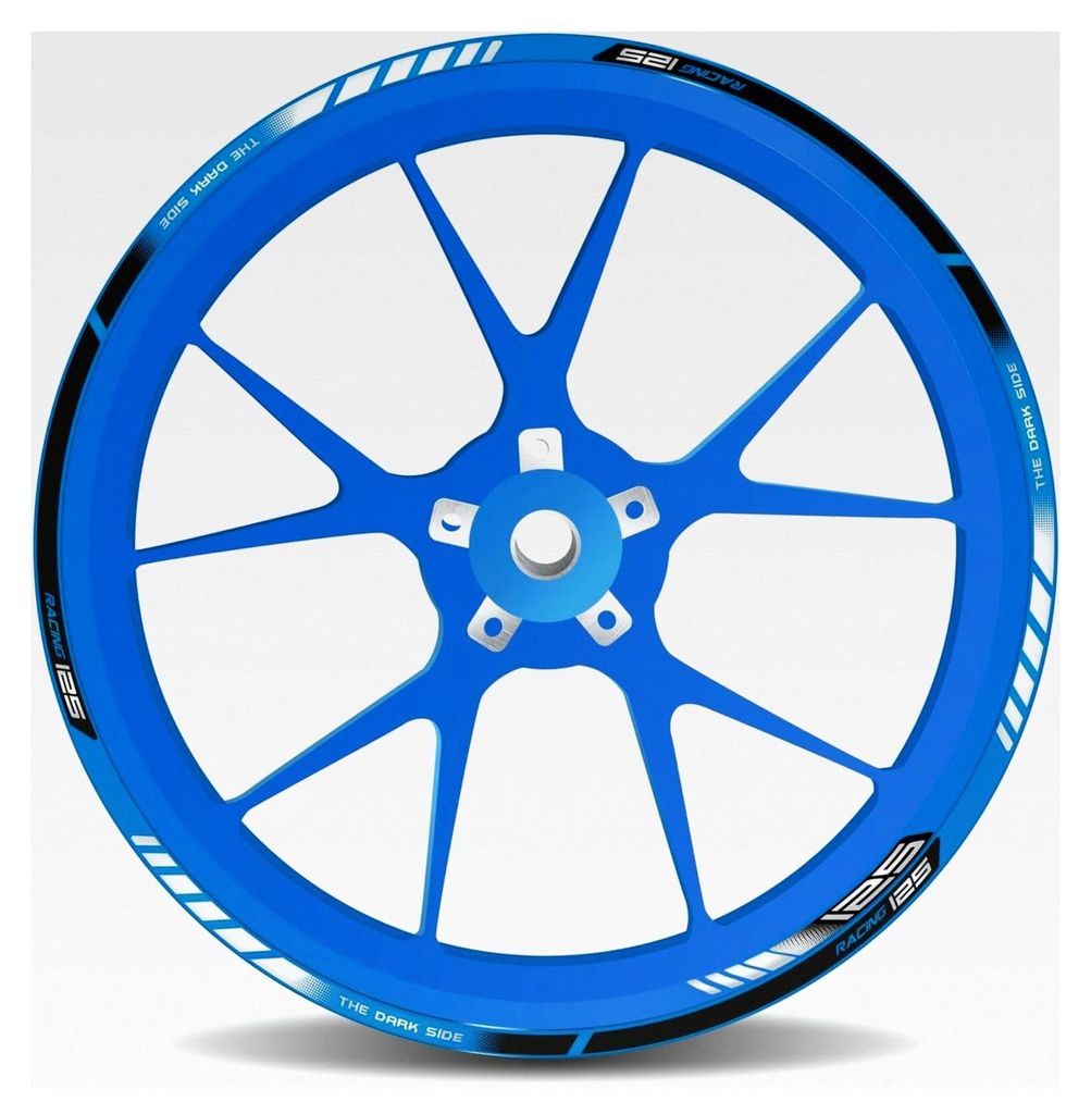 Felgenbett blau weiß für Yamaha MT-125 geeignet