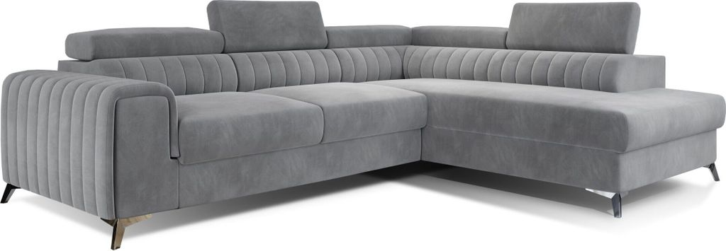 Ecksofa mit Schlaffunktion und Bettkasten, Couch für Wohnzimmer, Schlafsofa Sofagarnitur L-Form Wohnlandschaft mit Bettfunktion 278x92x205 cm OLIV...