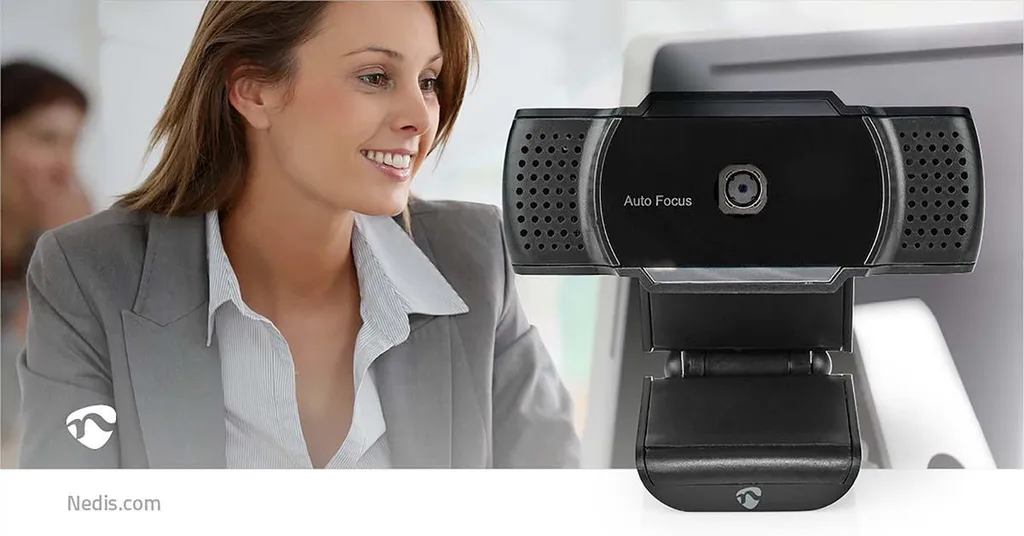 Webcam Autofocus 2K avec Micro, Caméra de Streaming USB 30fps - Noir