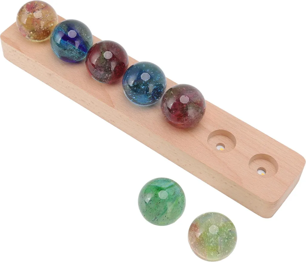 Veilleuse Boule Cristal 3D LED en Verre et Socle Hêtre Naturel 12cm