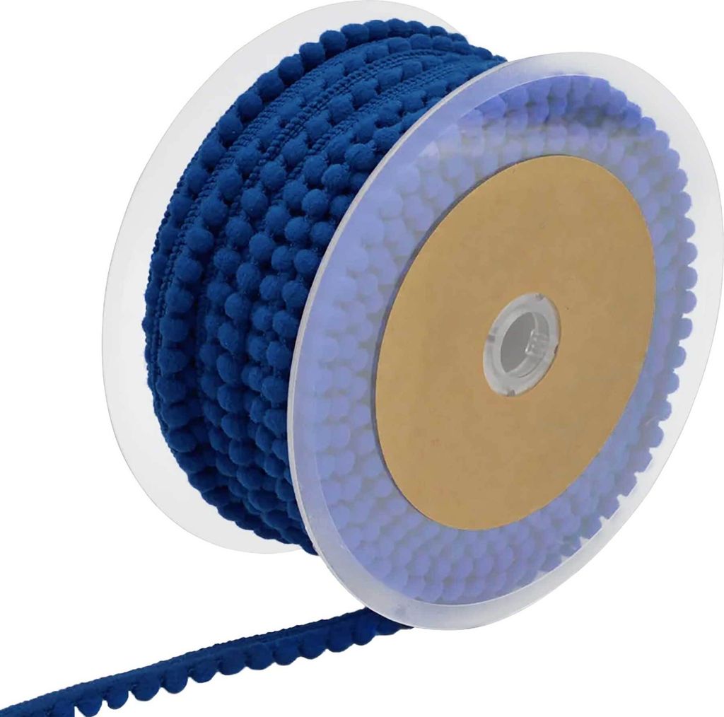 Bommelborte Mini 25m x 11mm uni Bommelgröße 6mm Pomponband Pomponborte 22 Farben