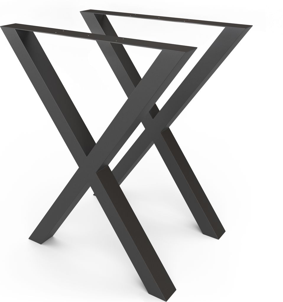 1xPaar sossai Tischkufen in Schwarz 60x72cm Tischgestell Tischbeine Tischuntergestell TKX2 Rahmen
