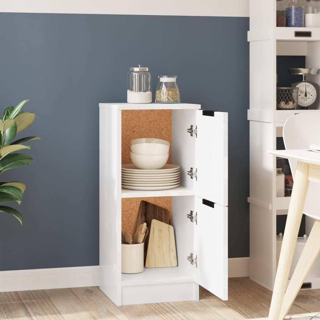 vidaXL Kredens biały wysoki połysk 30x30x70 cm materiał Zdjęcie produktu 2