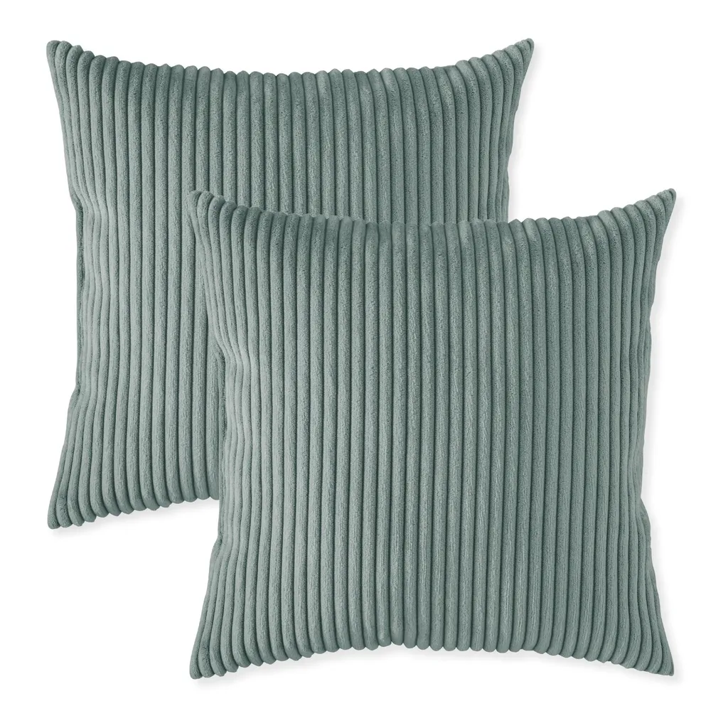 Offerta Set 2 Cuscini Sleepling Velluto a Coste 40x40 Turchese
