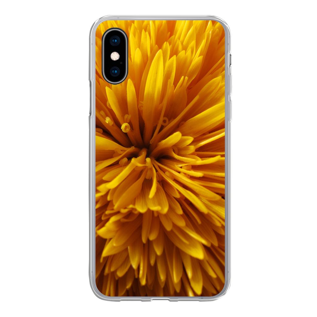 MuchoWow Handyhülle Schutzhülle Hülle für iPhone X Löwenzahn - Gelb - Abstrakt Silikon Softcase Handy Hülle - Handyhülle