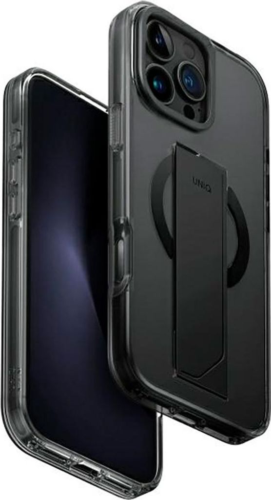 UNIQ Etui Heldro Max iPhone 16 Pro Max 6,9" Magclick Charging schwarz/vapour smoke